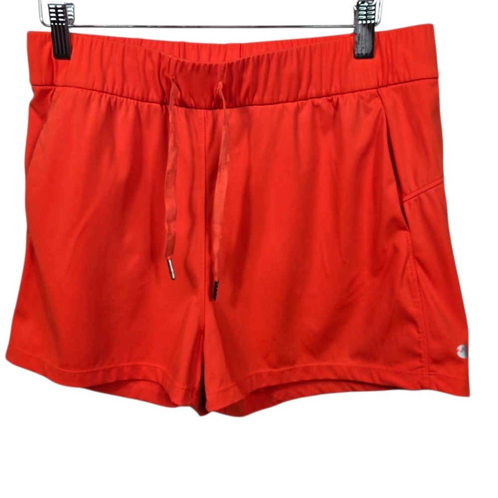 WILLIT Athletic Shorts Orange Elastic Waist‎ Drawstring Pockets Womens Medium